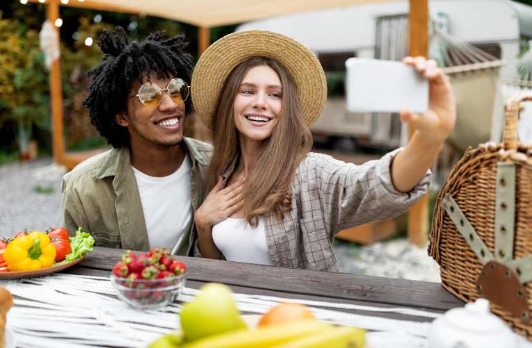 couple taking a selfie